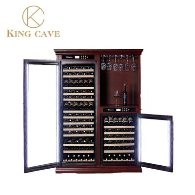 سعر جيد درجة حرارة ثابتة خزانة ثلاجة النبيذ الخشبية ضوضاء منخفضة كهربائية الانترنت