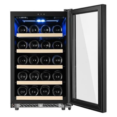 سعر جيد Modern Touch Control Wine Cooler Cabinet with Hinged Door and Metal Shelving Material الانترنت